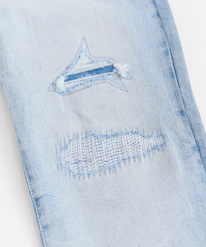 Reason Clothing Discount | Coastal Ripped Skinny Jeans - Light Blue