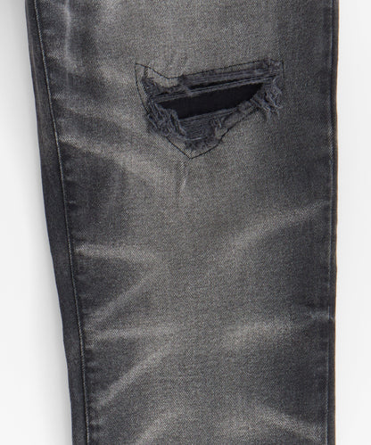 Reason Clothing Essential | Shadow Wash Distressed Skinny Jean - Black