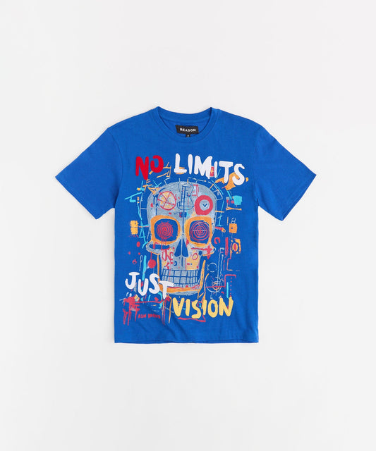 Reason Clothing Best Price | No Limits Applique Short Sleeve Tee - Blue