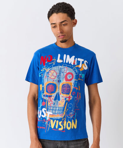 Reason Clothing Best Price | No Limits Applique Short Sleeve Tee - Blue