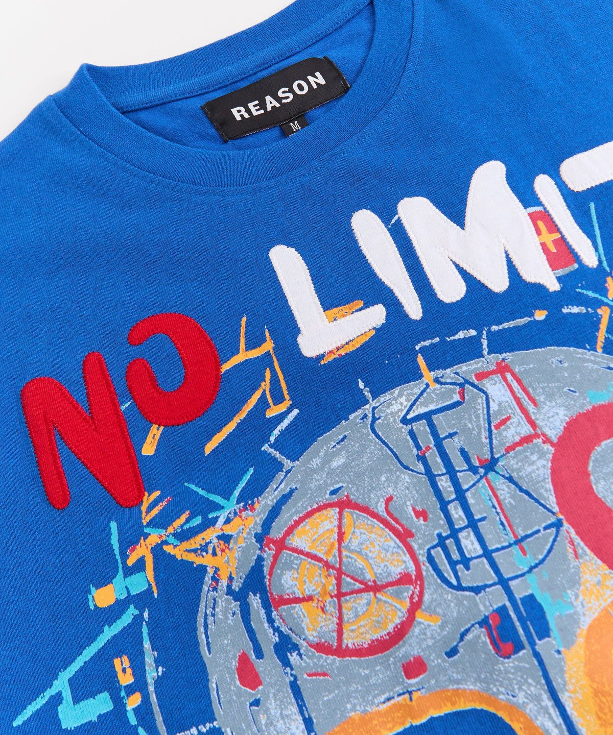 Reason Clothing Best Price | No Limits Applique Short Sleeve Tee - Blue