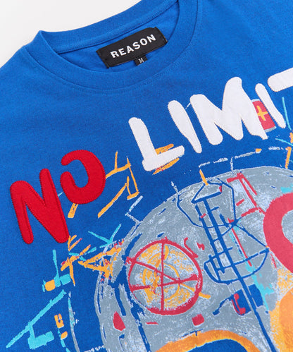 Reason Clothing Best Price | No Limits Applique Short Sleeve Tee - Blue