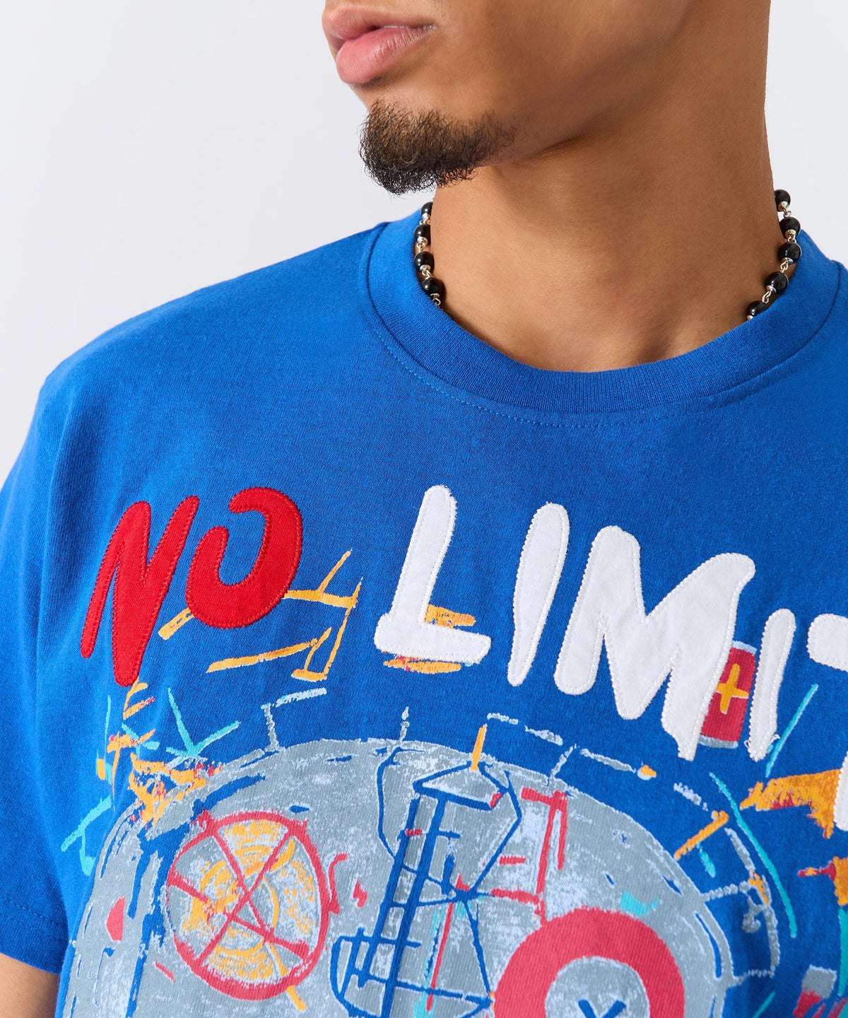 Reason Clothing Best Price | No Limits Applique Short Sleeve Tee - Blue