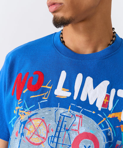 Reason Clothing Best Price | No Limits Applique Short Sleeve Tee - Blue