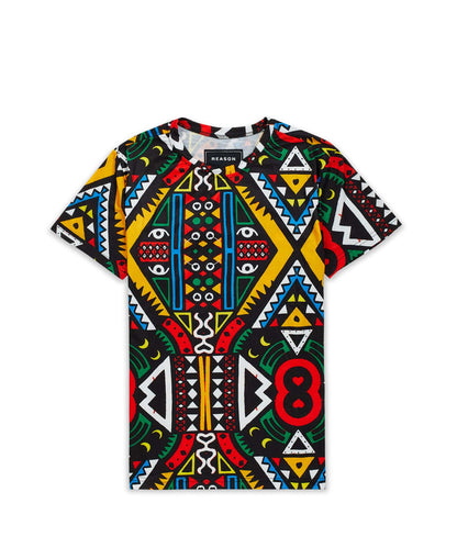 Reason Clothing Exclusive | Emblem Allover Geometric Print Graphic Tee