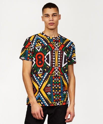 Reason Clothing Exclusive | Emblem Allover Geometric Print Graphic Tee