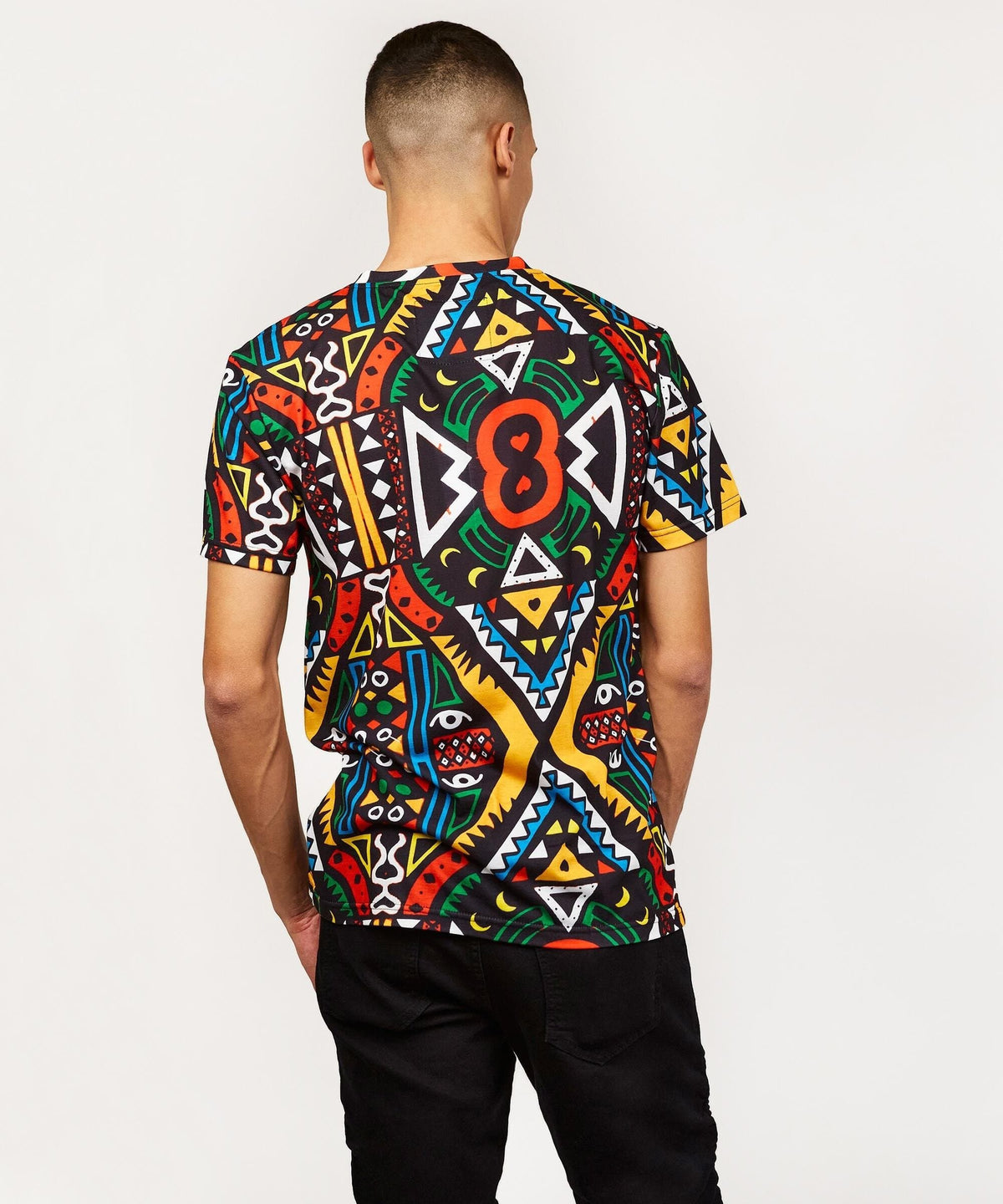 Reason Clothing Exclusive | Emblem Allover Geometric Print Graphic Tee