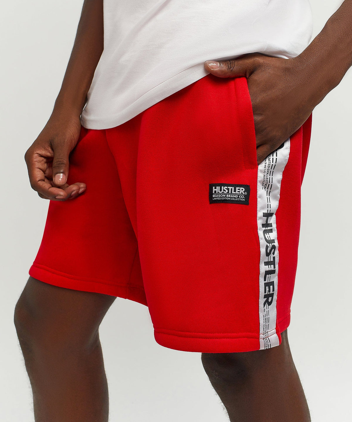 Reason Clothing Premium | Hustler Side Taped Short - Red