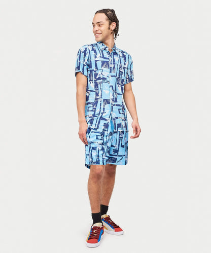 Reason Clothing Recommended | Aqua Shirt Shorts Set