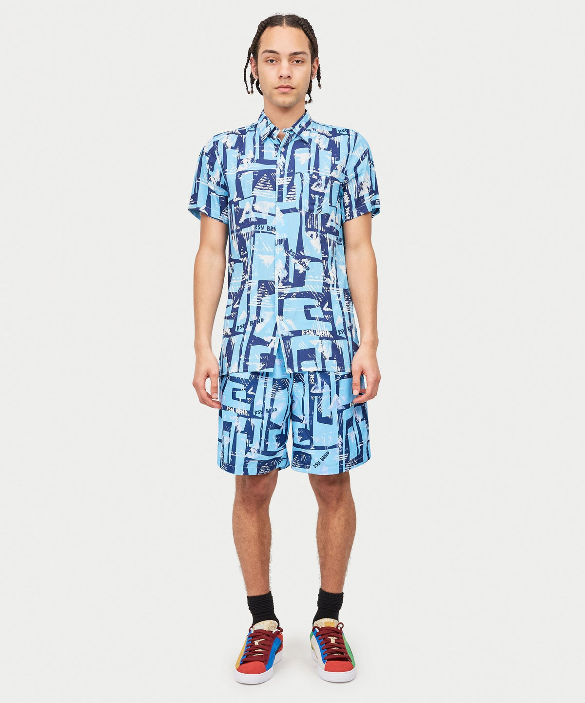 Reason Clothing Recommended | Aqua Shirt Shorts Set