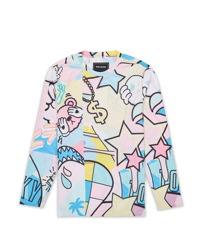 Reason Clothing Premium | Cartoon Print Long Sleeve Tee
