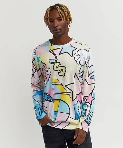 Reason Clothing Premium | Cartoon Print Long Sleeve Tee