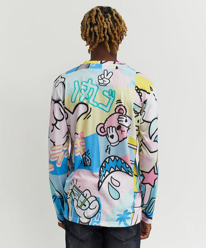 Reason Clothing Premium | Cartoon Print Long Sleeve Tee