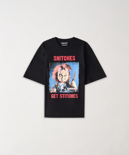 Reason Clothing Trending | Chucky "Snitches Get Stitches" Tee - Black