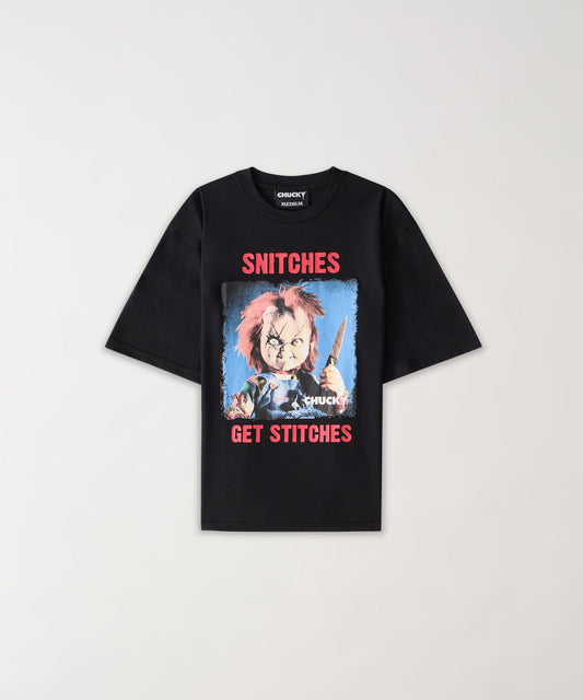 Reason Clothing Trending | Chucky "Snitches Get Stitches" Tee - Black