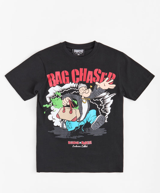 Reason Clothing Hot Sale | Plus Size Popeye Bag Chaser Tee - Black