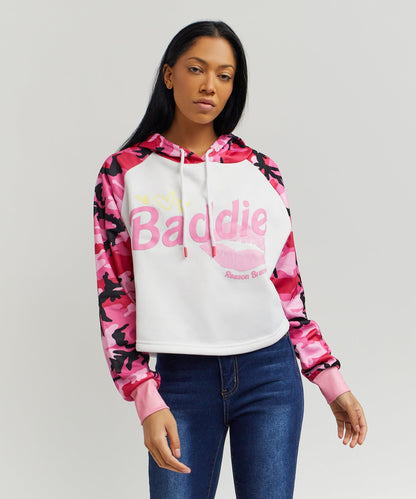 Reason Clothing Trusted | Baddie Camo Crop Hoodie