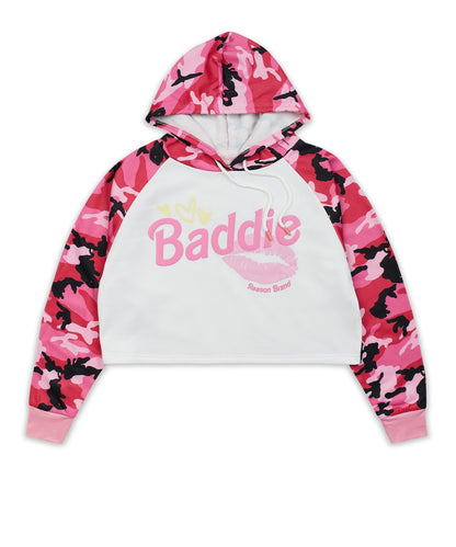 Reason Clothing Trusted | Baddie Camo Crop Hoodie