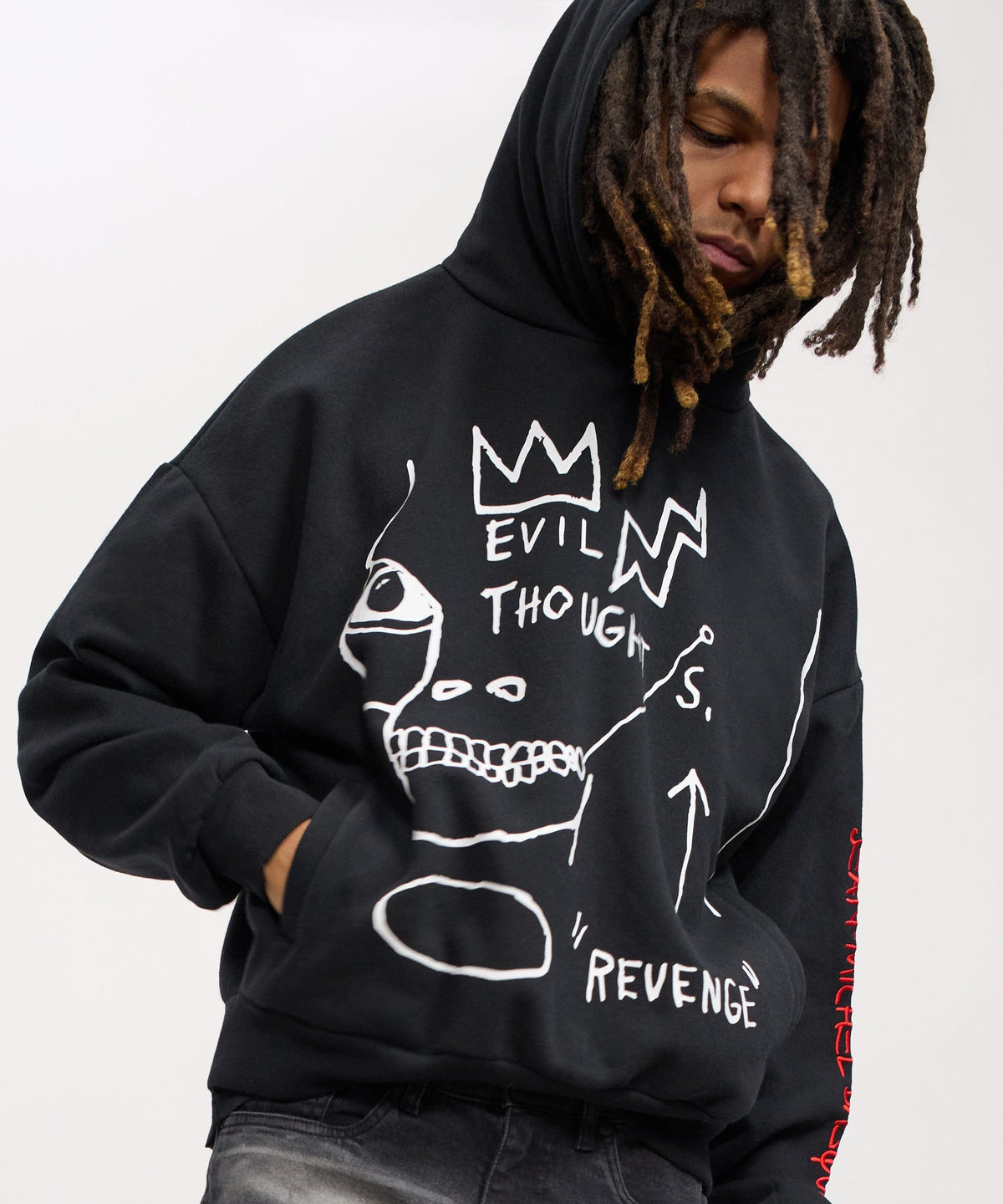 Reason Clothing Best Price | Basquiat Evil Thoughts Hoodie