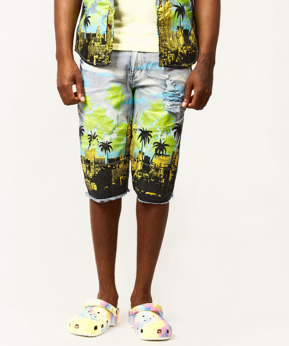 Reason Clothing Premium | Wavy Denim Shorts