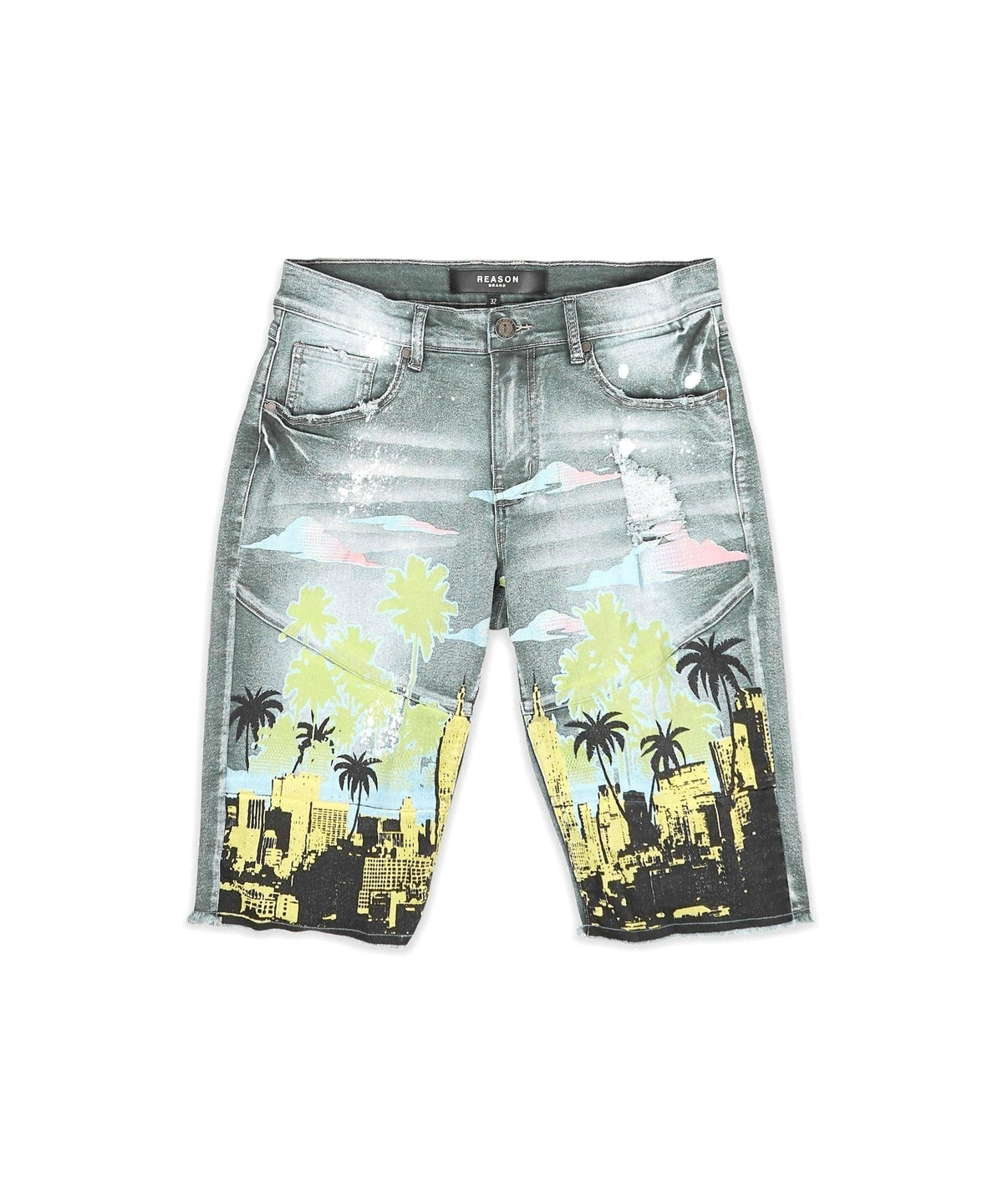 Reason Clothing Premium | Wavy Denim Shorts