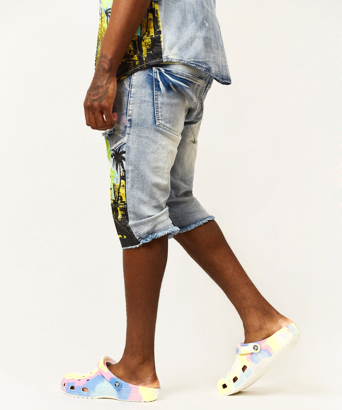 Reason Clothing Premium | Wavy Denim Shorts