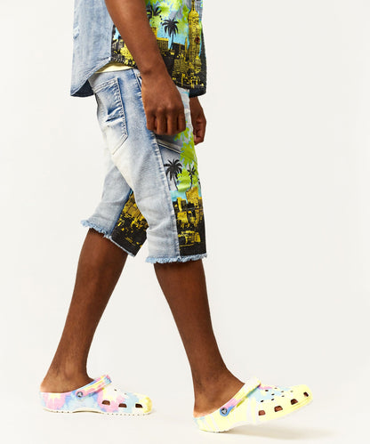 Reason Clothing Premium | Wavy Denim Shorts