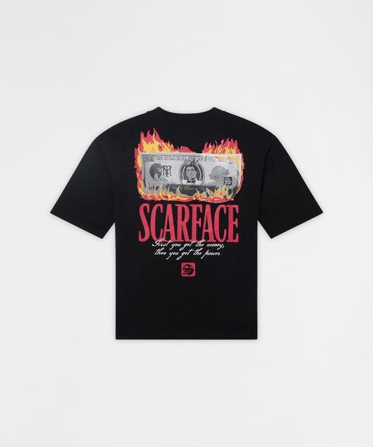Reason Clothing Customer Favorite | Plus SIze Scarface Fire Short Sleeve Tee - Black