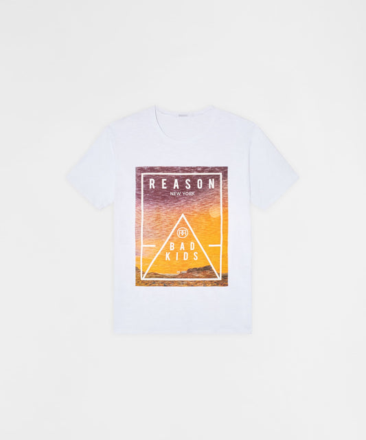 Reason Clothing Best Price | Reason Sunset Short Sleeve Tee - White