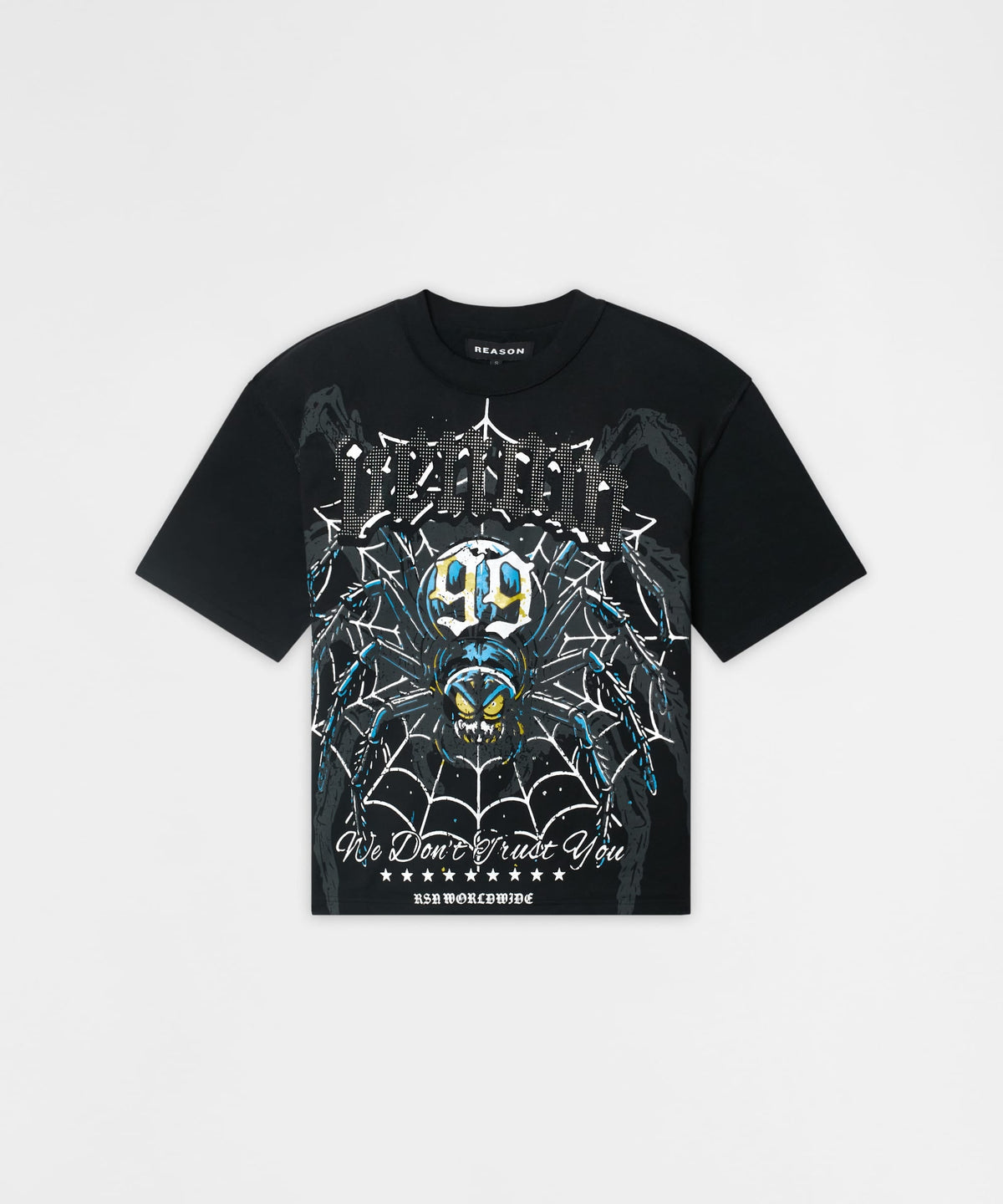 Reason Clothing Great Value | Plus Size Venom Rhinestone Short Sleeve Tee - Black