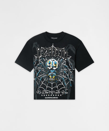 Reason Clothing Great Value | Plus Size Venom Rhinestone Short Sleeve Tee - Black