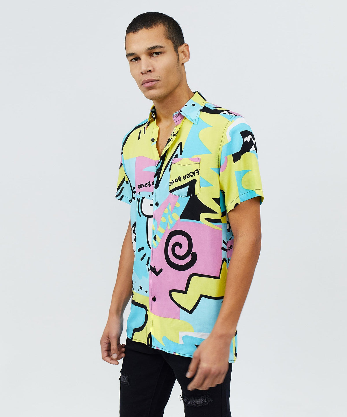 Reason Clothing Trusted | Fantasy Colorful Print Short Sleeve Shirt