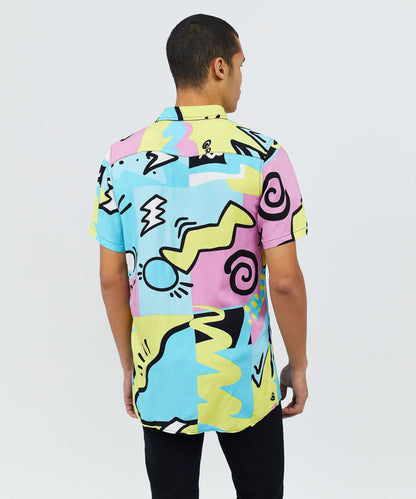 Reason Clothing Trusted | Fantasy Colorful Print Short Sleeve Shirt