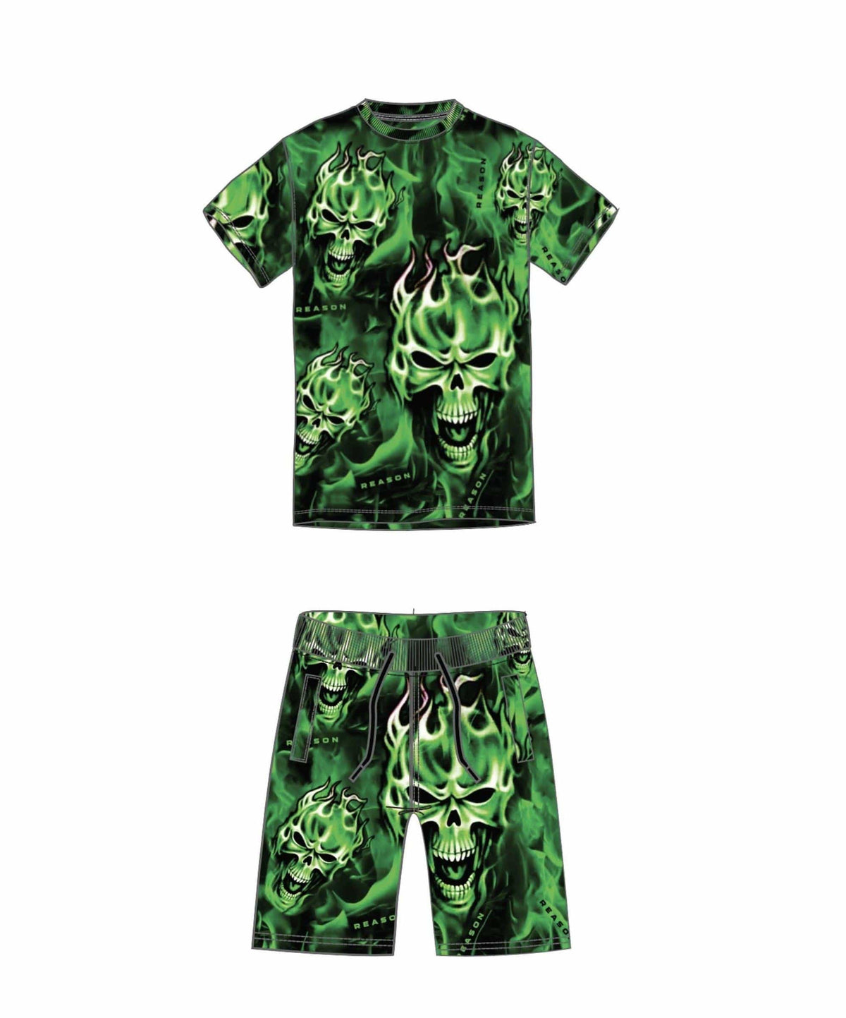 Reason Clothing Quality | Skull Rider Tee Shorts Set