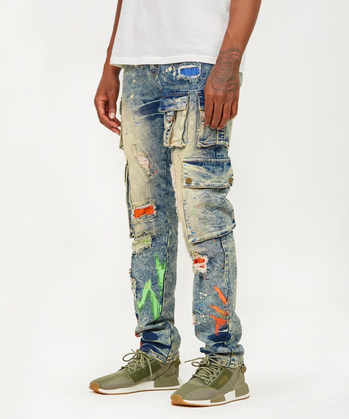 Reason Clothing Featured | Radical Paint Splatter Patch Jeans