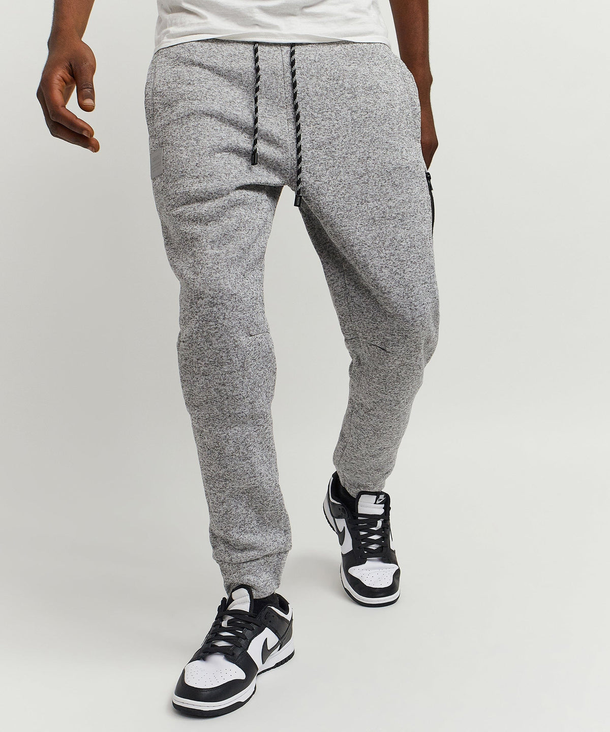 Reason Clothing Essential | Jeff Slim Fit Grey Jogger With Side Zip Pocket