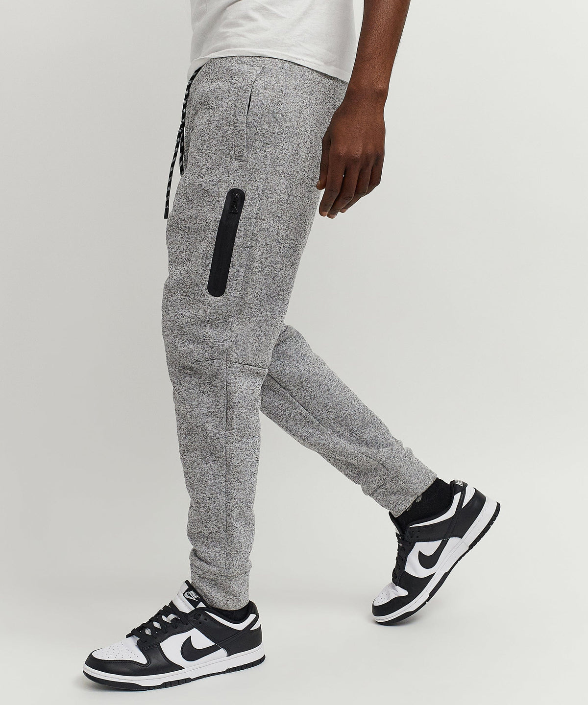 Reason Clothing Essential | Jeff Slim Fit Grey Jogger With Side Zip Pocket