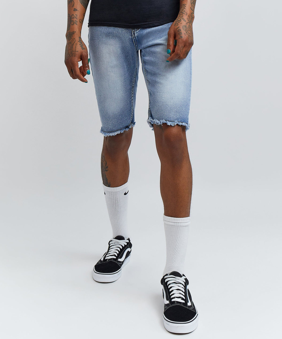 Reason Clothing Deals | Josiah Light Wash Basic Denim Shorts