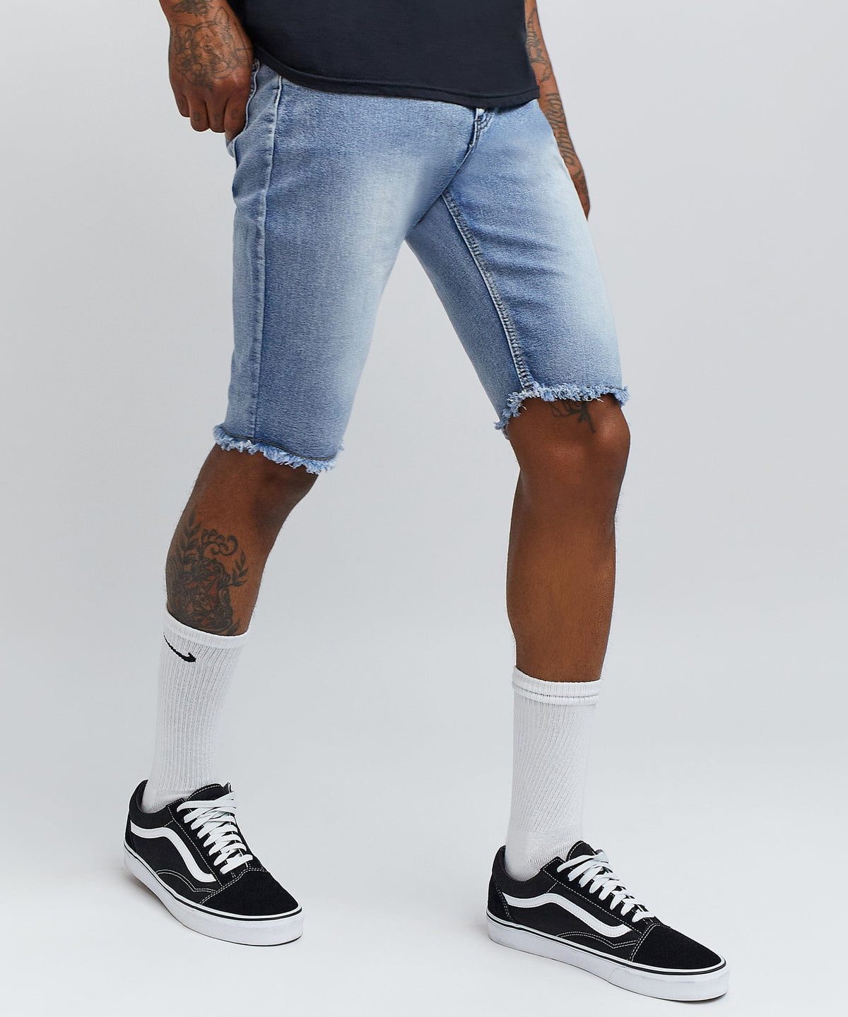 Reason Clothing Deals | Josiah Light Wash Basic Denim Shorts