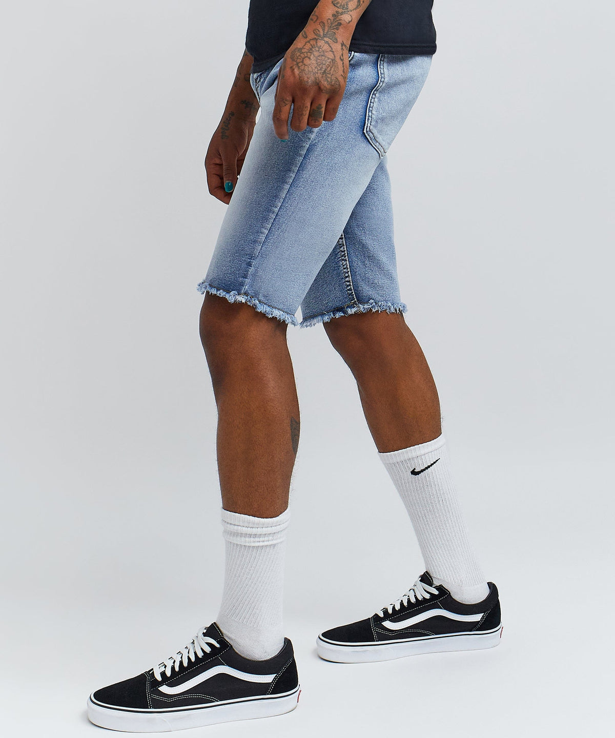Reason Clothing Deals | Josiah Light Wash Basic Denim Shorts