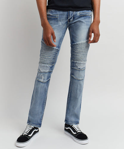 Reason Clothing Trusted | Hudson Washed Moto Jeans