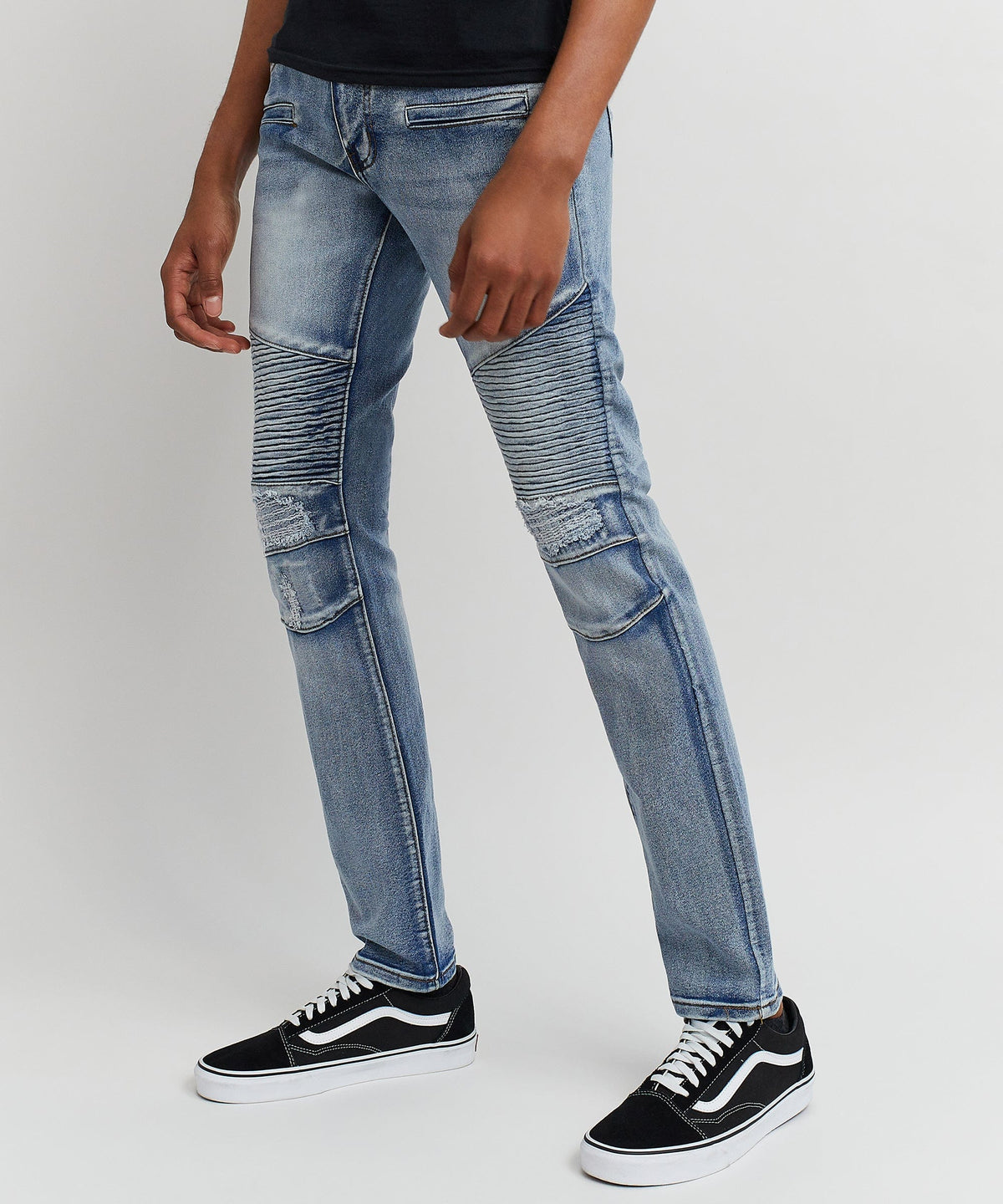 Reason Clothing Trusted | Hudson Washed Moto Jeans
