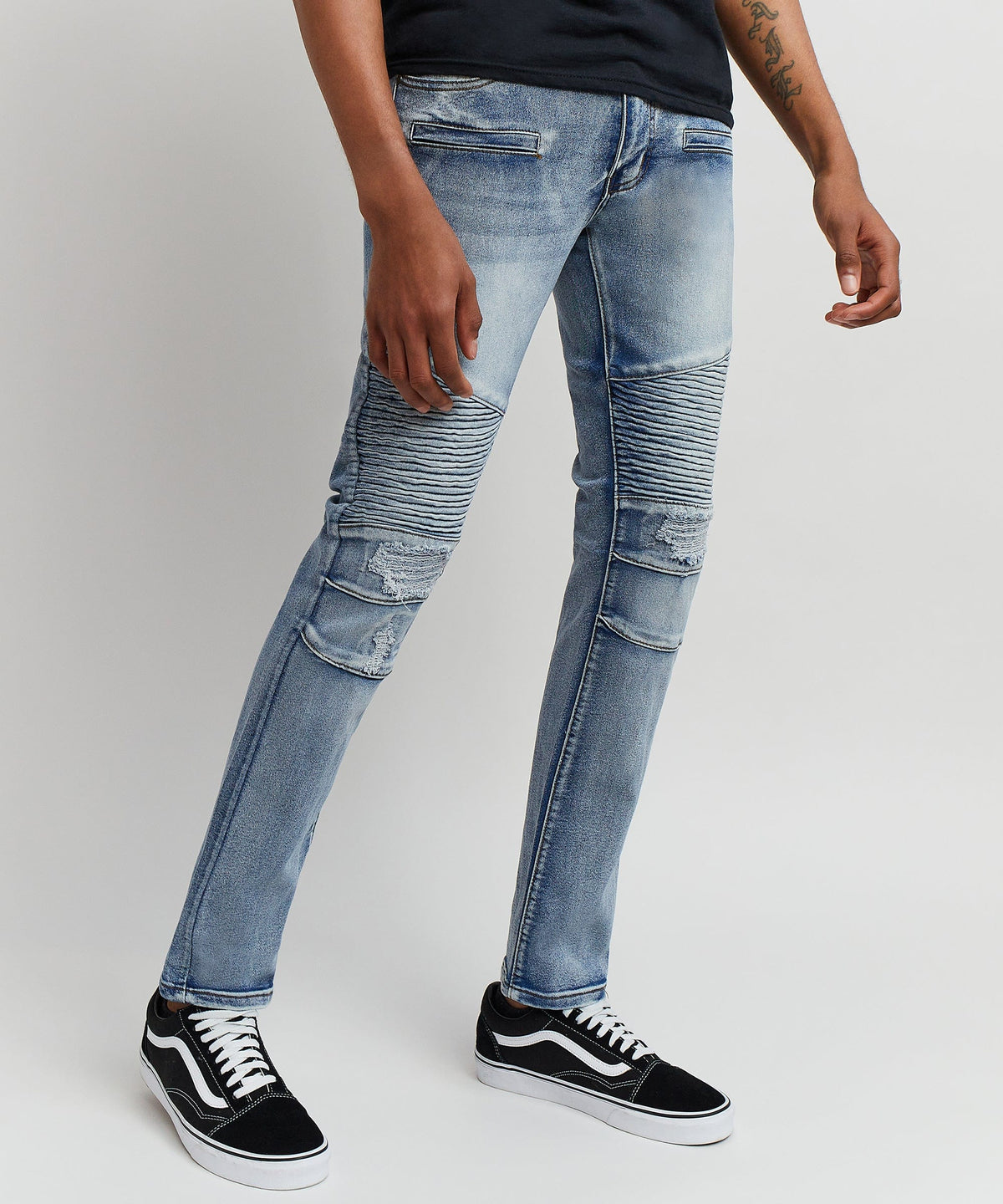 Reason Clothing Trusted | Hudson Washed Moto Jeans