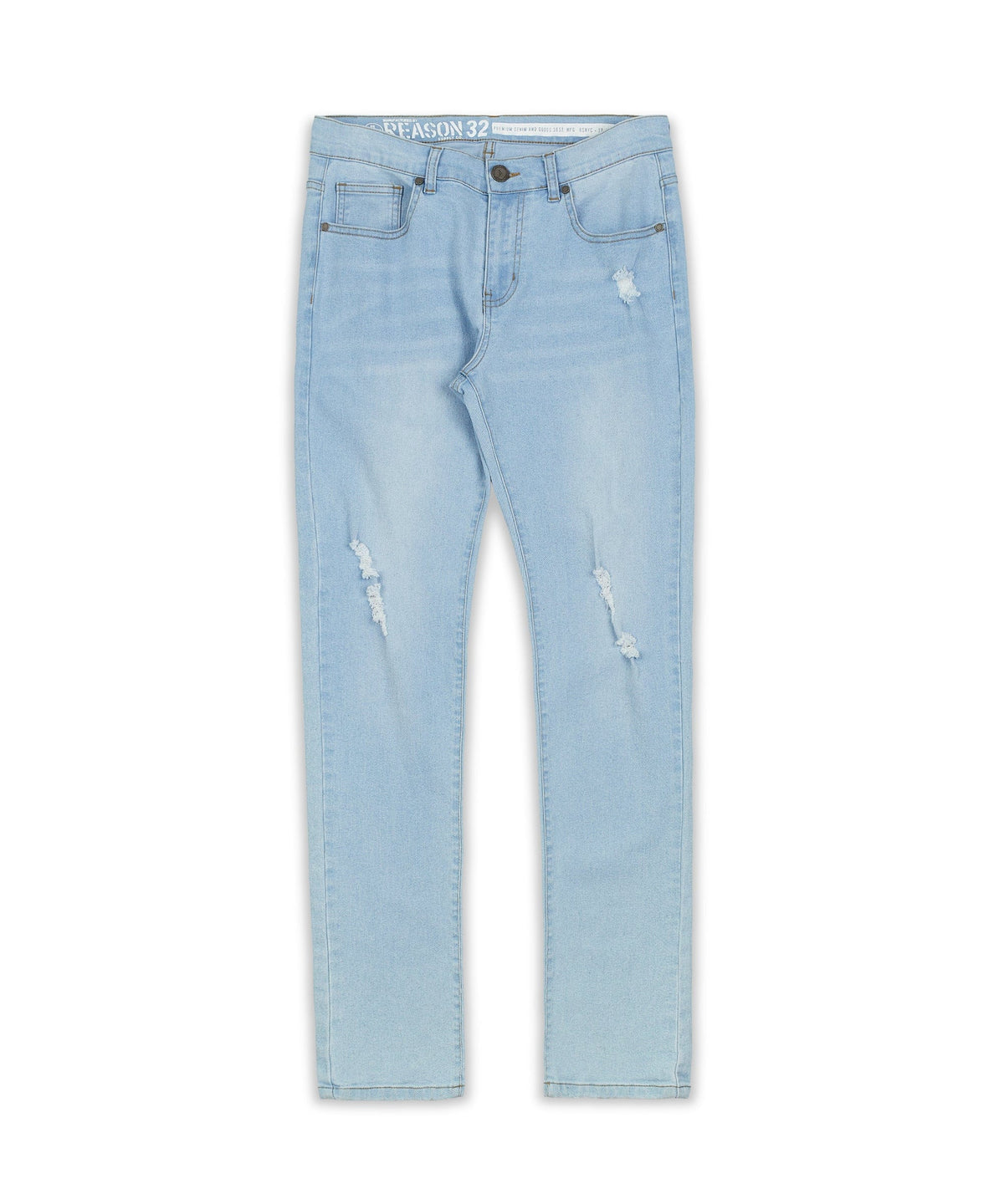 Reason Clothing Featured | Elevate Light Wash Destroyed Jeans