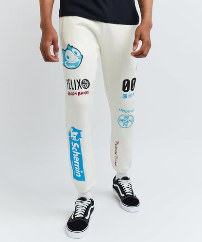Reason Clothing Discount | Felix Schemin Embroidery Detail Beige Jogger