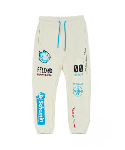 Reason Clothing Discount | Felix Schemin Embroidery Detail Beige Jogger