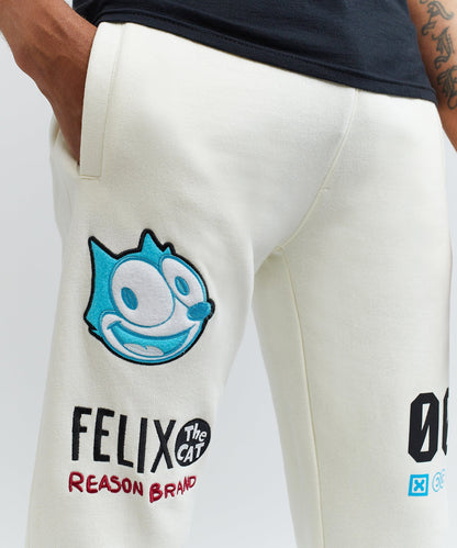 Reason Clothing Discount | Felix Schemin Embroidery Detail Beige Jogger