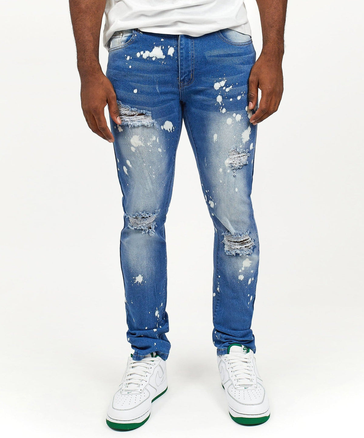 Reason Clothing Top Pick | John Light Wash Paint Splatter Jeans