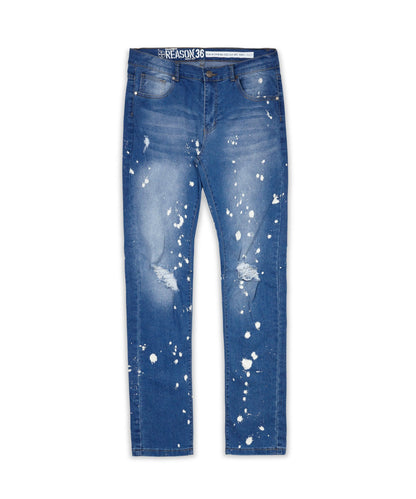 Reason Clothing Top Pick | John Light Wash Paint Splatter Jeans