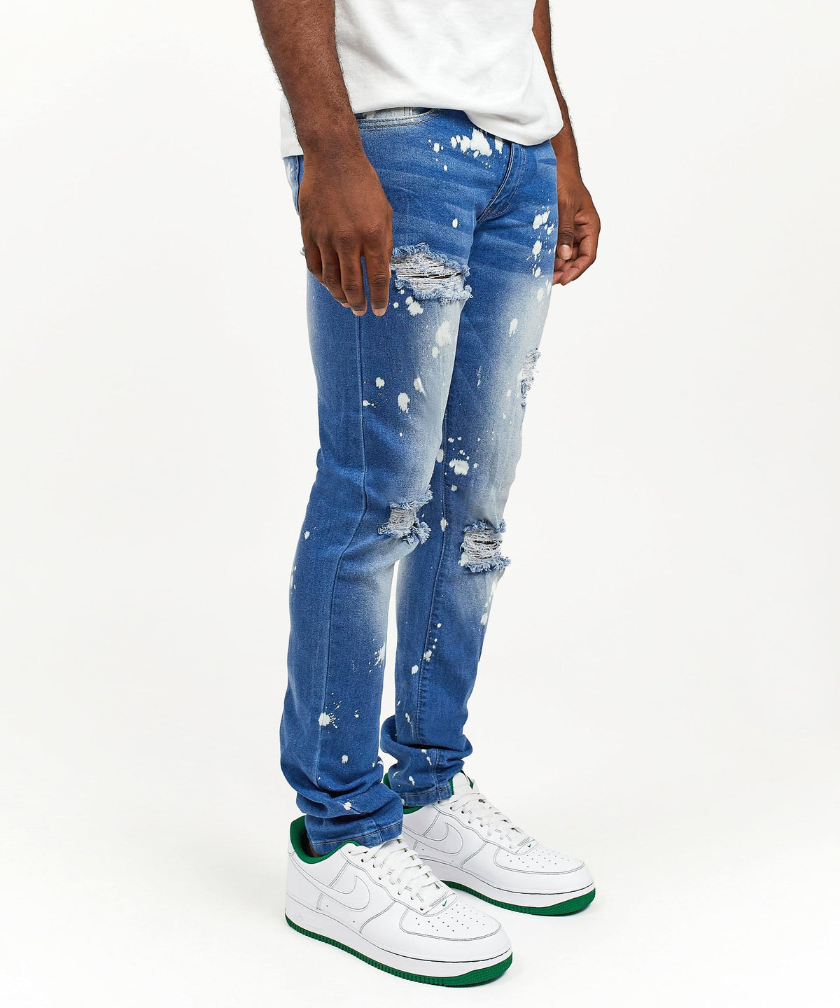 Reason Clothing Top Pick | John Light Wash Paint Splatter Jeans